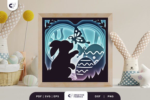 Bunny in a Heart Shape 3D Shadow Box: A 3D SVG Easter Review