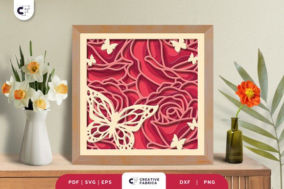 Butterfly with Flowers 3D Shadow Box: A Seasons 3D SVG Review