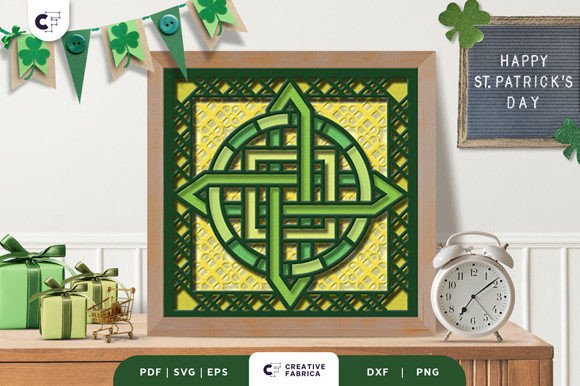Celtic Knot 3D Layered Papercut for Holidays and Web Design