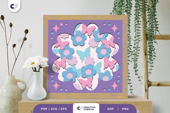 Flower Petals 3D Layered Paper Cut SVG