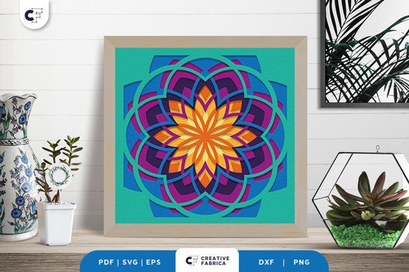 Geometric Flower 3D Layered Paper Cut: A 3D SVG Review for Ornaments