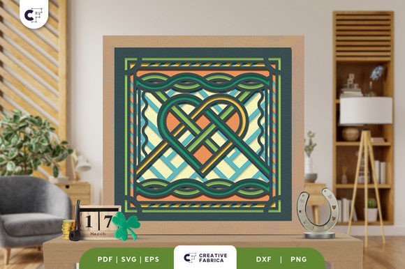 Heart Shape Celtic Knot 3D Paper Cut