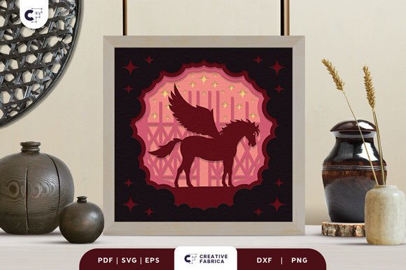 Horse Memorial 3D Paper Cut SVG for Pets