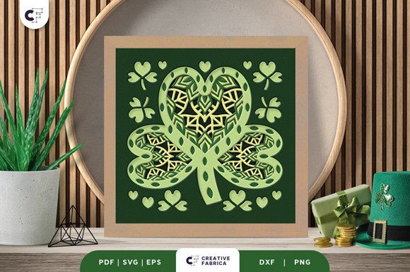 Intricate St. Patricks 3D Shadow Box SVG