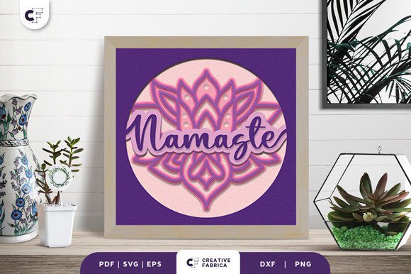 Namaste Lotus 3D Layered Paper Cut SVG for Yoga And Meditation Content