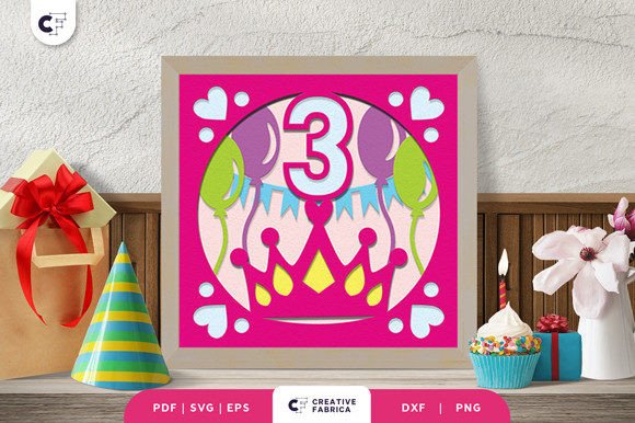 Princess 3rd Birthday 3D Shadow Box: A Brand Designer’s Review for Local Business Use