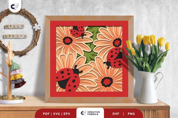 Spring Ladybug 3D Shadow Box Paper Cut: A Brand Designerβs Review