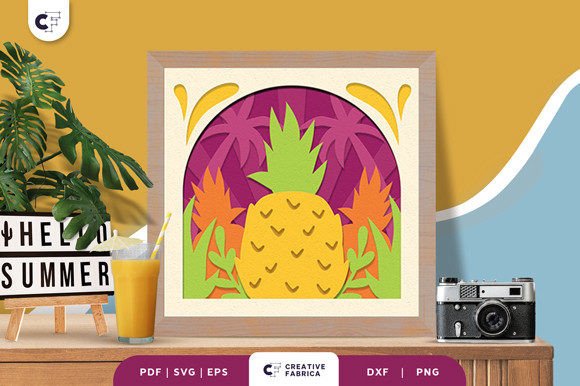 Summer Pineapple 3D Shadow Box Papercut Review