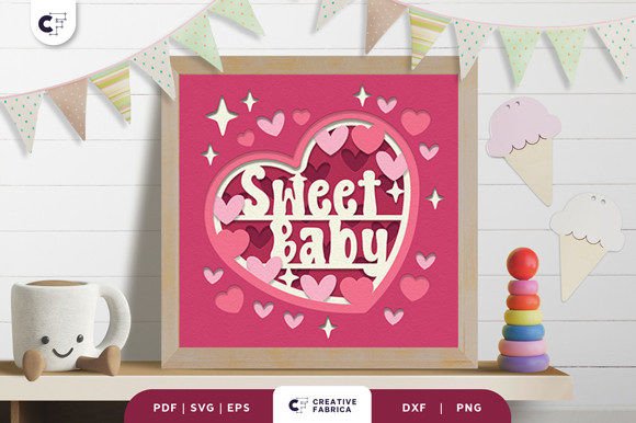 Sweet Baby Heart Shape 3D Paper Cut SVG Review