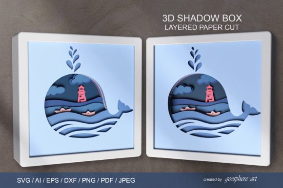 Whale 3D Layered Papercut Shadow Box SVG Review